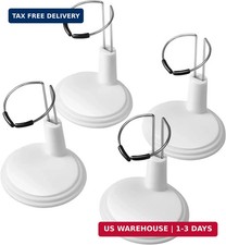 Adjustable 4-Pack Doll Stands for 4-6.8 Inch Figures - White Plastic Holders
