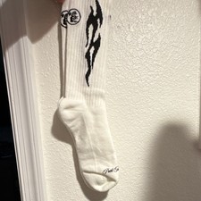 Adidas XL White Crew Socks Black Abstract Des...