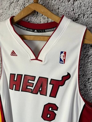 Adidas Miami Heat #6 LeBron James NBA Jersey White Size L | eBay