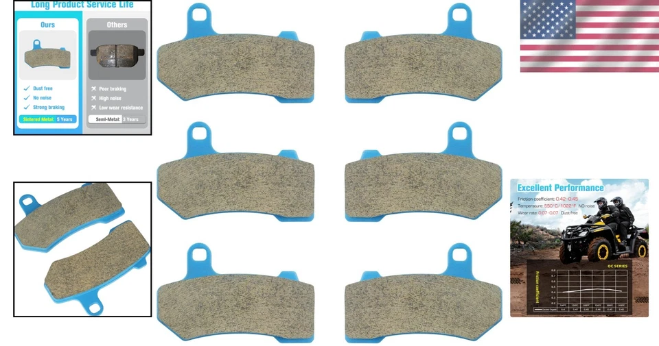 Juego de pastillas de freno de cerámica sin ruido para Harley Davidson Road King y Electra Glide Foto 2 de 4