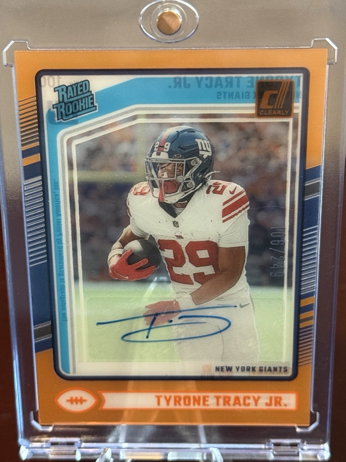 2024 Panini Donruss - Rated Rookie Tyrone Tracy Jr. #100 Orange Autographs /249 