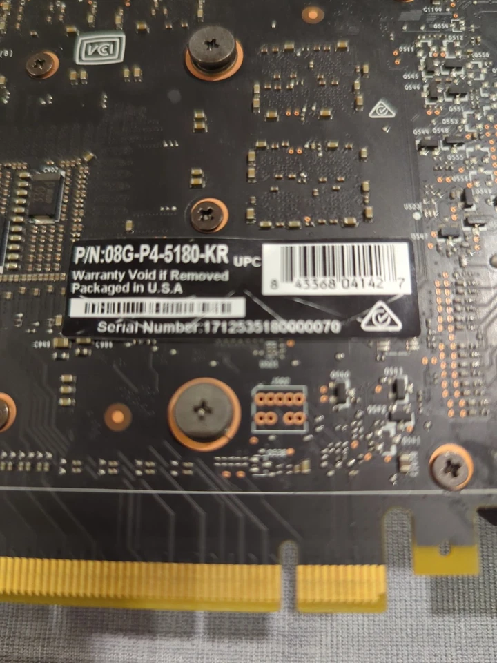 Tarjeta gráfica original EVGA GeForce GTX 1080 08G-P4-5180-KR 8GB GDDR5X Foto 4 de 4