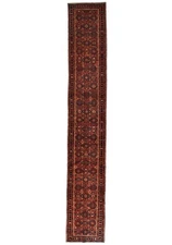 Handmade Rusty Red Floral Oriental Runner Rug Oversized Hallway Carpet 3X17 ft