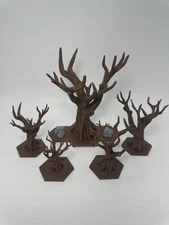 Custom Dead Trees For Heroscape Terrain - Forest Set of 5 With Locking Bases
