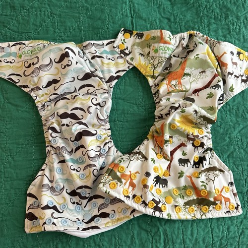 Lot 15 Cloth Diapers Boy Patterns Alva Baby Mama Koala Glow Bug 8 Inserts Male - Picture 12 of 24