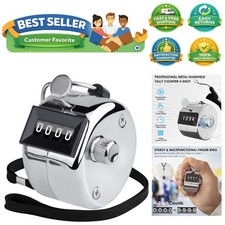 Metal Handheld Tally Counter, 4-Digit Number Clicker Counter, Hand Mechanical...