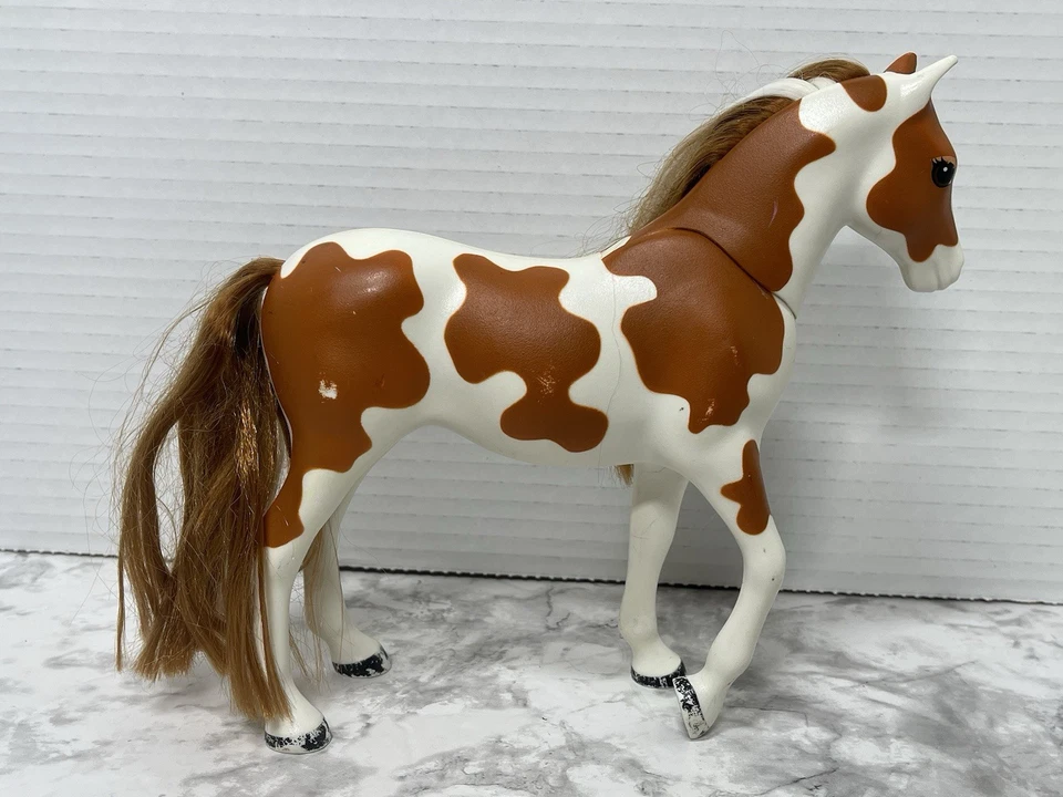 Bricked Part Lego Indie Stable Horse Indie Scala 8" White with Brown Spots - Image 4 of 4