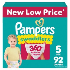 Pampers Swaddler 360 Disposable Baby Diapers - Size 5 - 92ct 0.33 per diaper