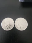X2 - PEACE SILVER DOLLARS 1922 S 90% SILVER DOLLAR