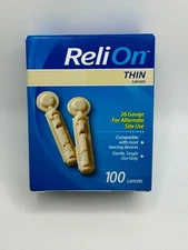 ReliOn Thin 100 Lancets 26 Gauge for Alternative Site Use EXP 2027