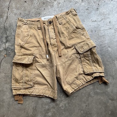 Vintage Abercrombie & Fitch Cargo Shorts Men s 30 Y2K Khaki Tan Utility Baggy
