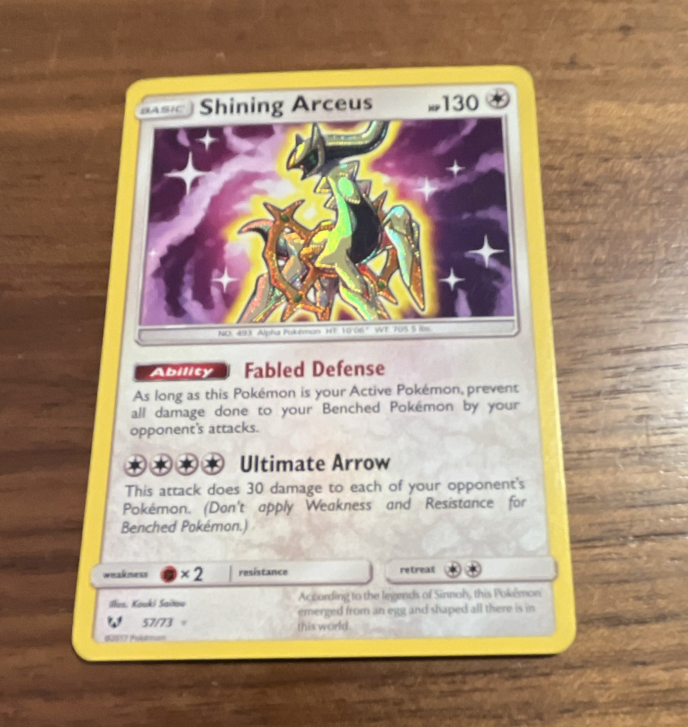 Pokémon TCG Shining Arceus 57/73 Shining Legends Holo Shiny Rare Eng 2017 130