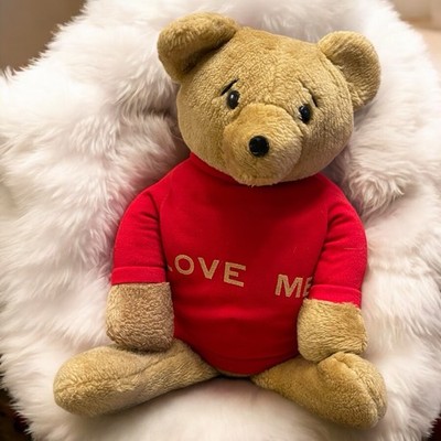 Dan Dee  LOVE ME  Teddy Bear Avon Plush Toy Stuff  Animal 1977 RARE 19  Shirt