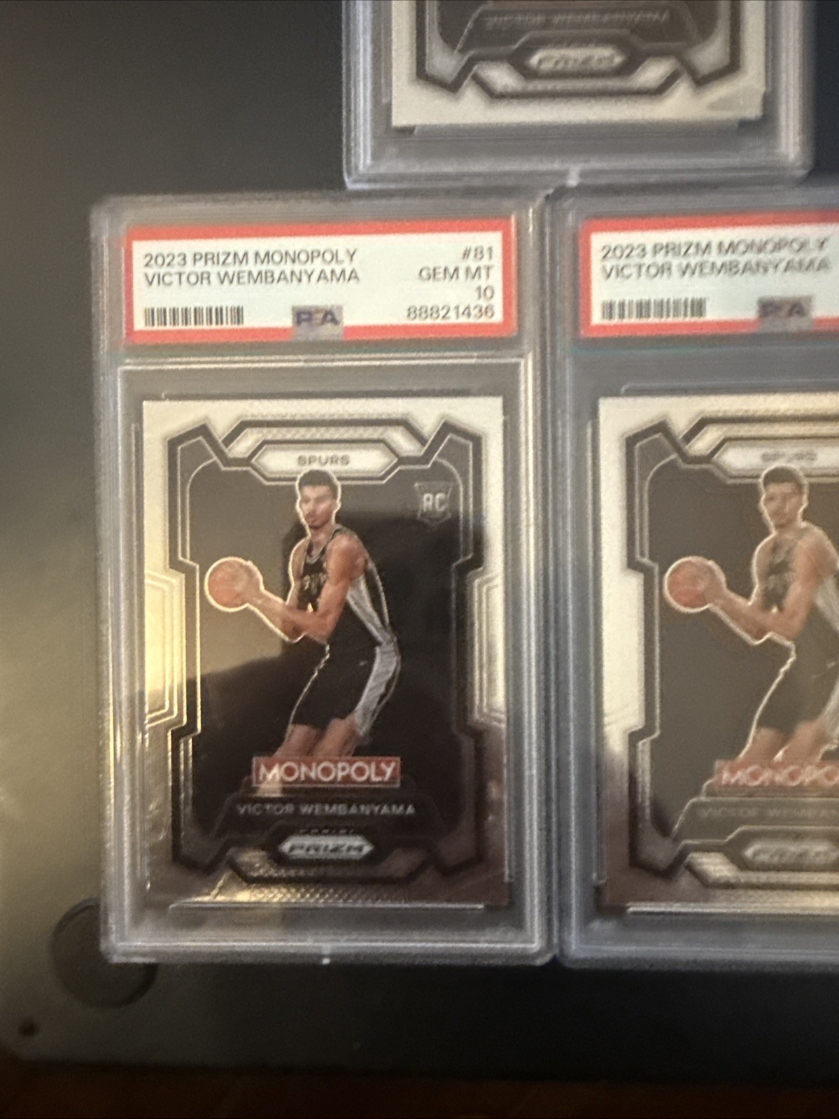 2023-24 Panini Prizm Monopoly Victor Wembanyama #81 (RC) PSA 10 3x! All 3 cards  view 3
