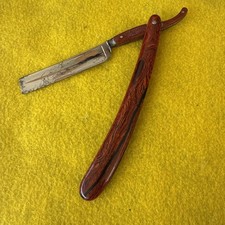 Clauss Straight Razor Imitation Celluloid Wooden Scales & Tang. Fremont, Califor
