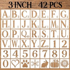 DZXCYZ 3 Inch Letter Stencils Numbers Craft Stencils, 42 Pcs Reusable 3