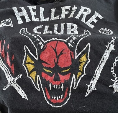 Hellfire Club Stranger Things Mens Short Sleeve Black Tshirt 2X