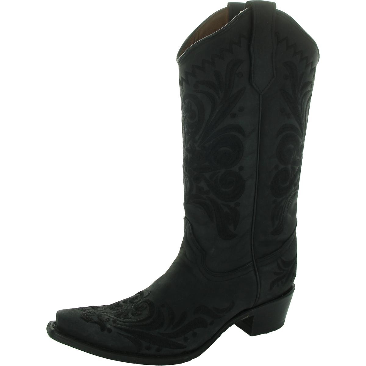 Женские черные однотонные ковбойские сапоги Circle G в стиле вестерн 9 Medium (B,M) BHFO 4254