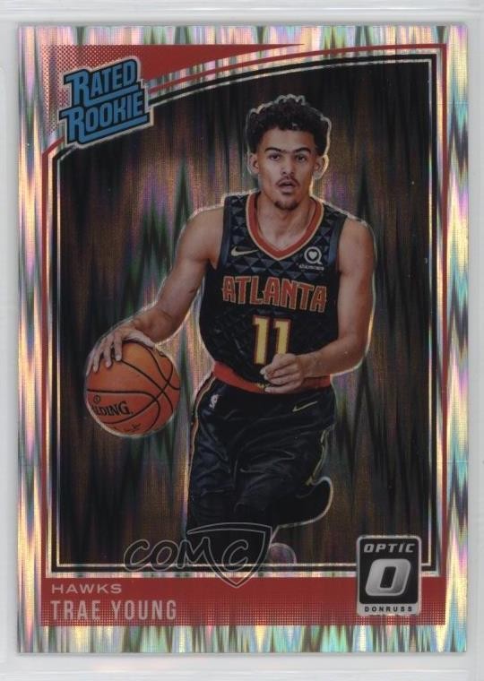 2018-19 Panini Donruss Optic Rated Rookie Shock Prizm Trae Young #198 Rookie RC