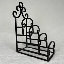 Wrought Iron 4 Tiered Plate Stand Holder Decor 15” Tuscan Vibes