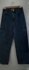 New Look 915 Girls Adalae Wide Leg Mid Wash Cargo Jeans Age 11