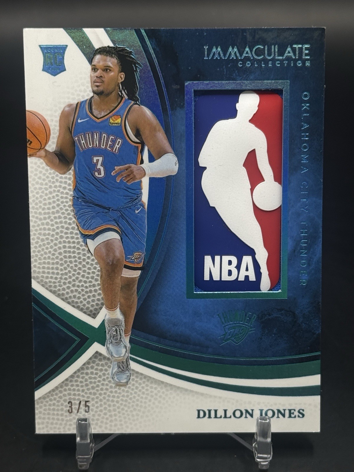 DILLON JONES LOGOMAN 2024 Panini Immaculate Logoman Patch RC 3/5 OKC THUNDER 🔥