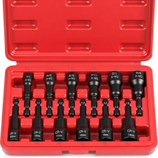 12-Piece Magnetic Nut Driver Set - Premium Impact Power Hex Nut Driver Drill Bit