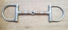 English or Western Saddle Horse D Ring Snaffle Bit w/ Copper Roller 5." mouth