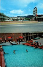 Aranelle Motor Lodge Postcard Hot Springs AR 1950s Pool Multiview