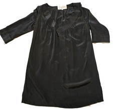Rory Becca 100% Silk Little Black Mini Dress/Tunic SZ S Classic,Minimalist
