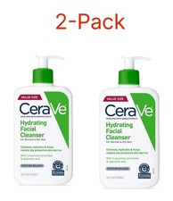 2-Pack CeraVe Hydrating Facial Cleanser Moisturizer Face Wash Dry Skin 16oz