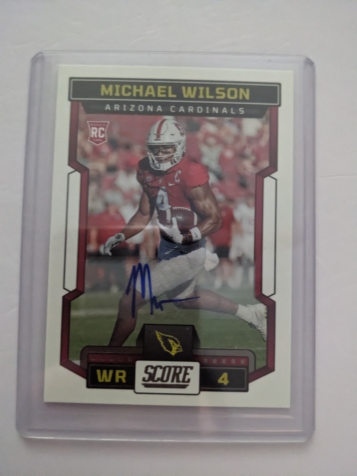 2023 Panini Score Michael Wilson Auto RC Cardinals #362