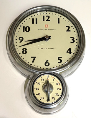 Vintage Bengt Ek Design Aluminum Wall Clock & 60 Minute Timer - Sweden
