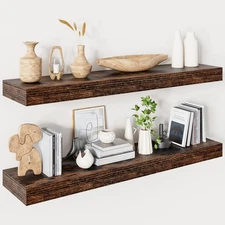 Floating Shelves for Wall 36 Inches Long,9.3" Deep Rustic Brown Floating Shel...