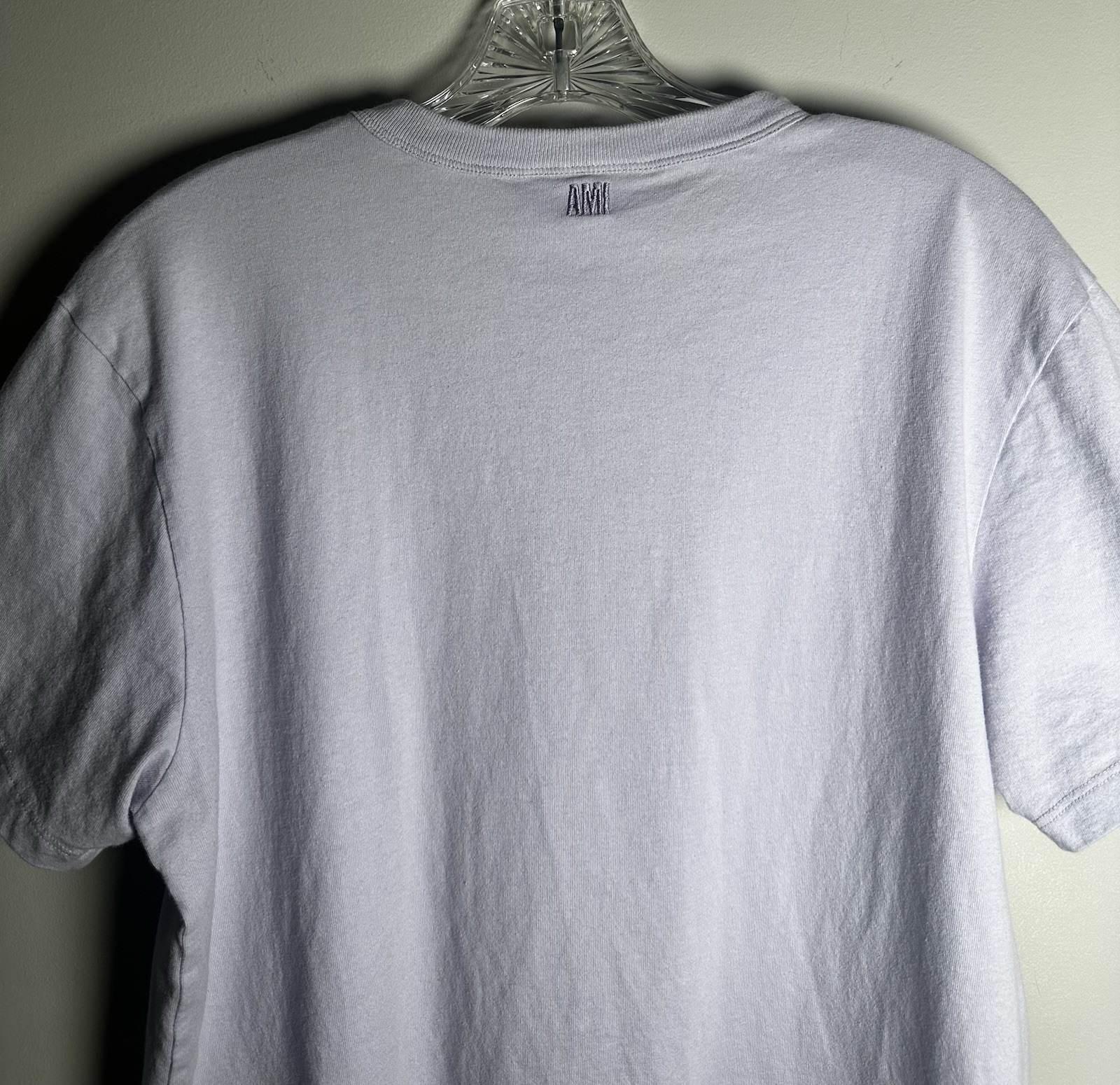 $120 AMI Alexandre Mattiussi SZ L Washed Purple Ami Heart Logo T Shirt  Flawless