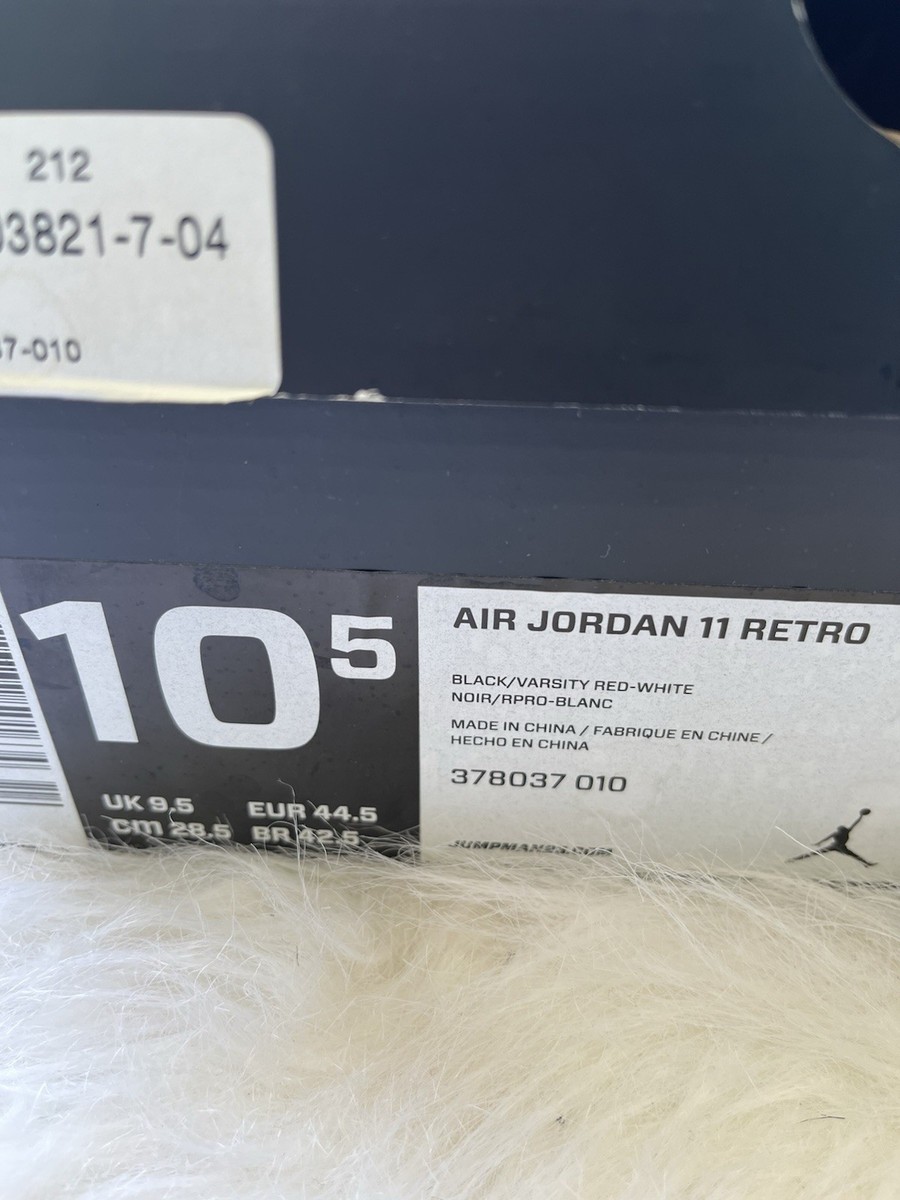 Jordan Air Jordan 11 Retro Bred Black Red White 378037-010 High