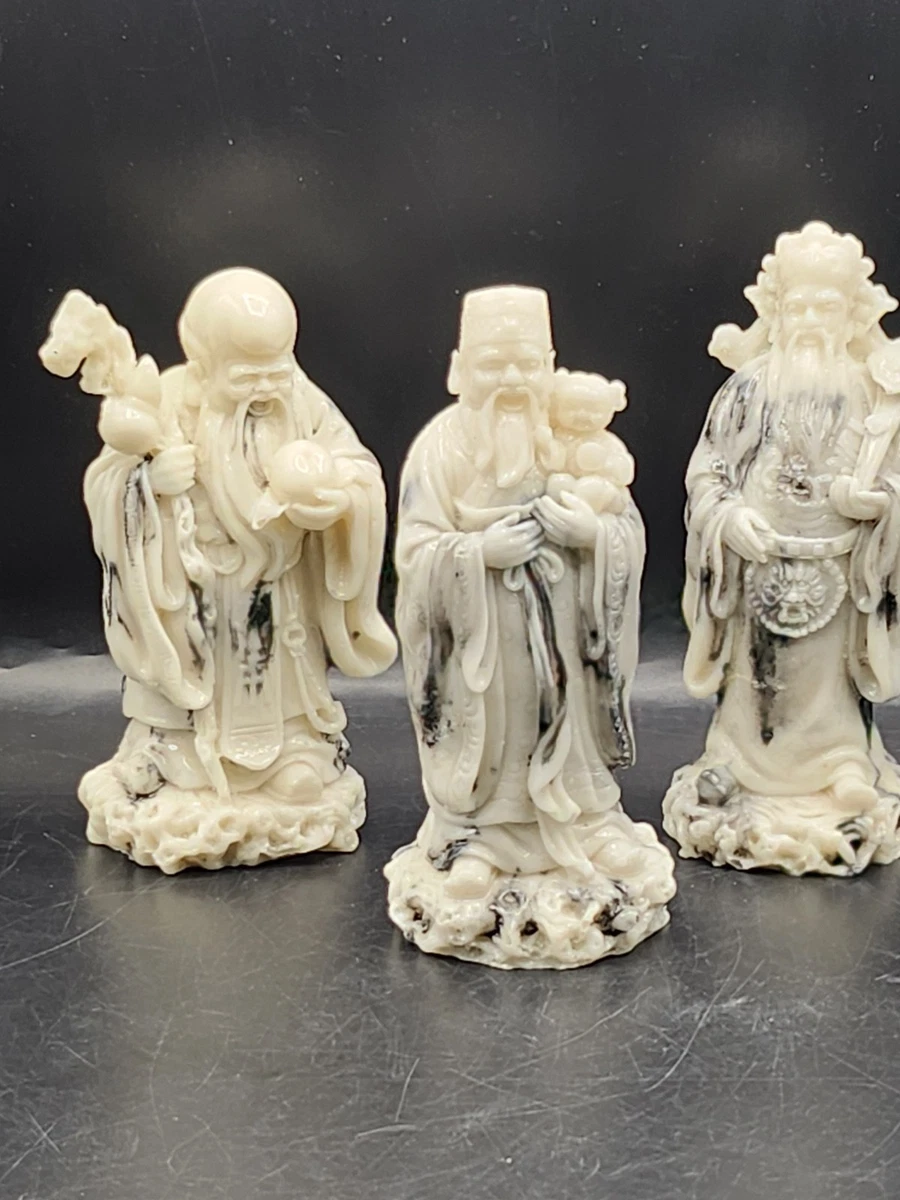 白色滑石主中国风雕像、雕像| eBay