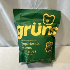 Gruns Adults Super Greens Gummies, Multivitamin Superfood Gummies 10 Pack
