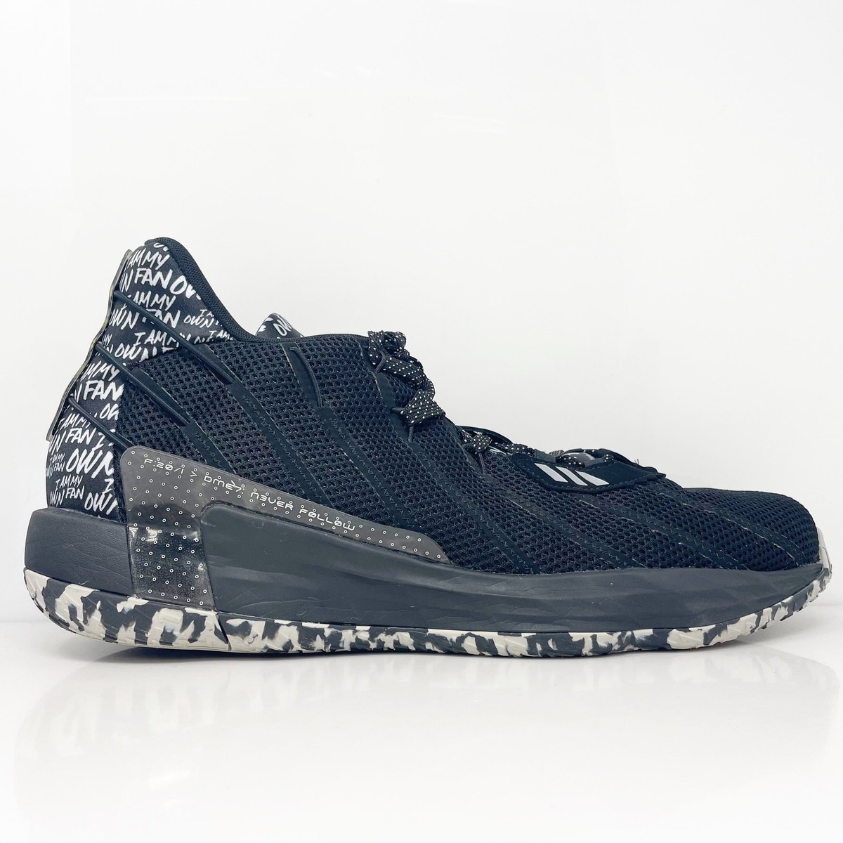 Adidas Mens Dame 7 FX6615 Black Basketball Shoes Sneakers  display picture 1