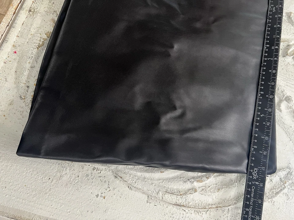 NEW Abercrombie and Fitch Scarlett Vegan Leather Mini Skort L Solid Black Skort - Image 3 of 4