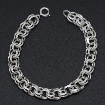 Garibaldi Armband 900er Silber - Vintage Handarbeit - ca. 17,5cm / 8,2mm / 15,2g