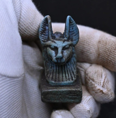 Authentic Ancient Egyptian Antiquities Rare Stone Amulet of Anubis Egyptian BC