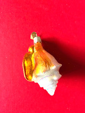 Old World Christmas OWC Glass Blown Ornament, Golden Seashell