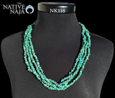 Chimney Butte 4 Strand Kingman Turquoise Nugget Necklace 26.5" NK118