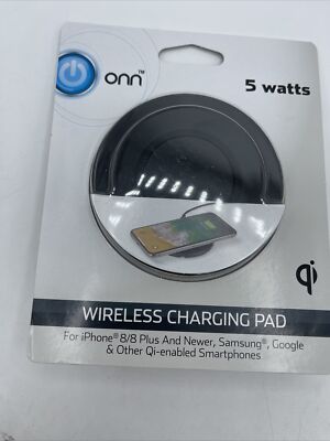 ONN Wireless Charging Pad 5 watts iPhone 8 8 plus Samsung Google and Qi-enabled