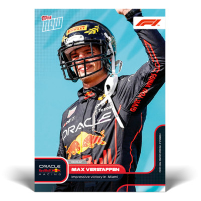 2022 Topps Now Formula 1 F1 Max Verstappen Wins In Miami #17 Redbull 017 In Hand