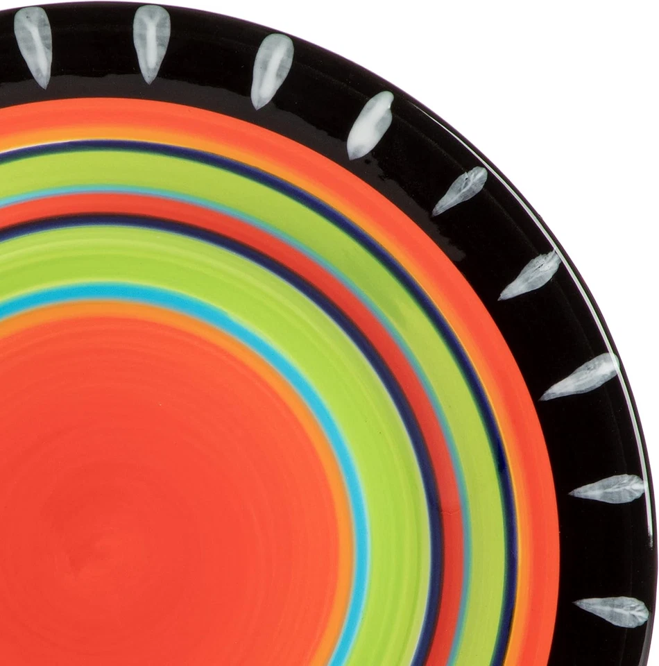 Juego de vajilla Feliz Mesa 16 piezas pintada a mano, servicio para 4 (16 piezas) Foto 4 de 4