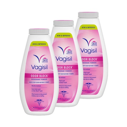 Vagisil Odor Block Deodorant for Women, Helps to Prevents Chafing, Talc