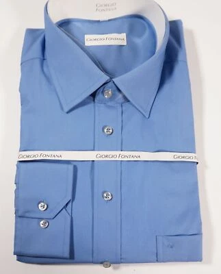 Original Giorgio Fontana Chemise Homme Bleu Business Taille 46/18 / T:114 100% - Photo 1/4