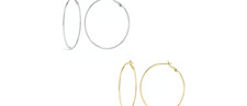Anti-tarnish earrings, Stainless Steel Hoop Earrings for - 50mm 2 Pairs 